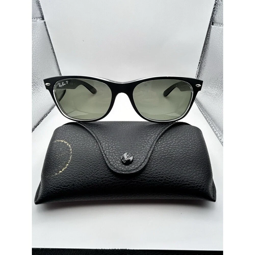 Ray-Ban RB2132 New Wayfarer Polarized Sunglasses Black/Green 55-18 145mm